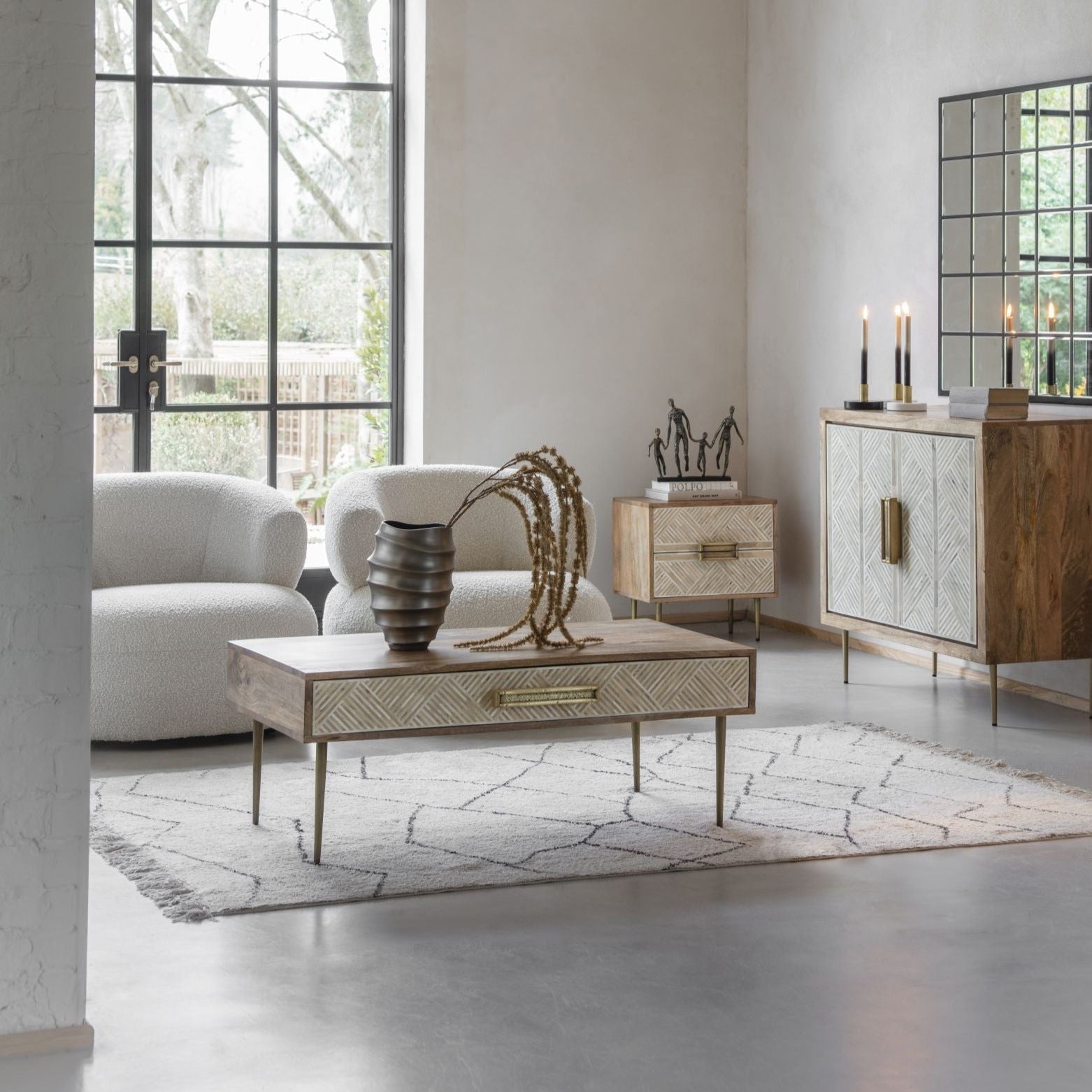Linden Bone & Mango Wood Coffee Table